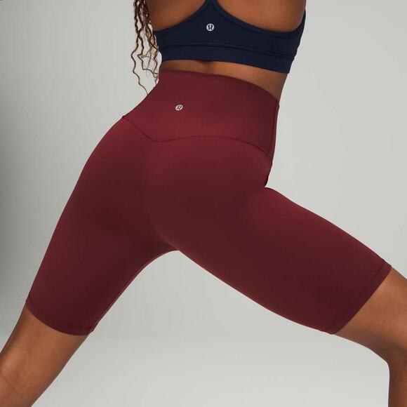 Lululemon Align Short 8" Red Merlot Nulu High Waisted Biker Shorts High Rise - Picture 1 of 9
